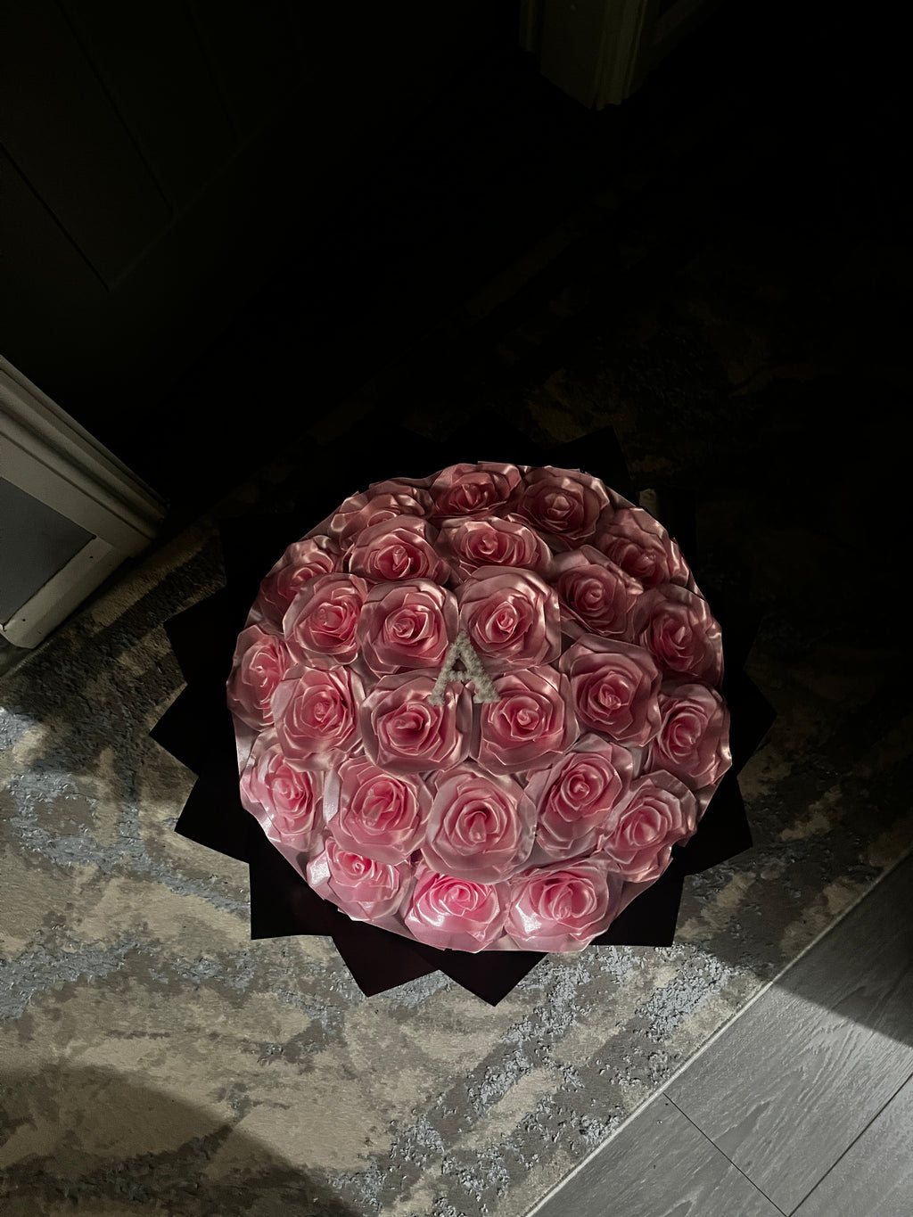 Pink Roses w Name Letter