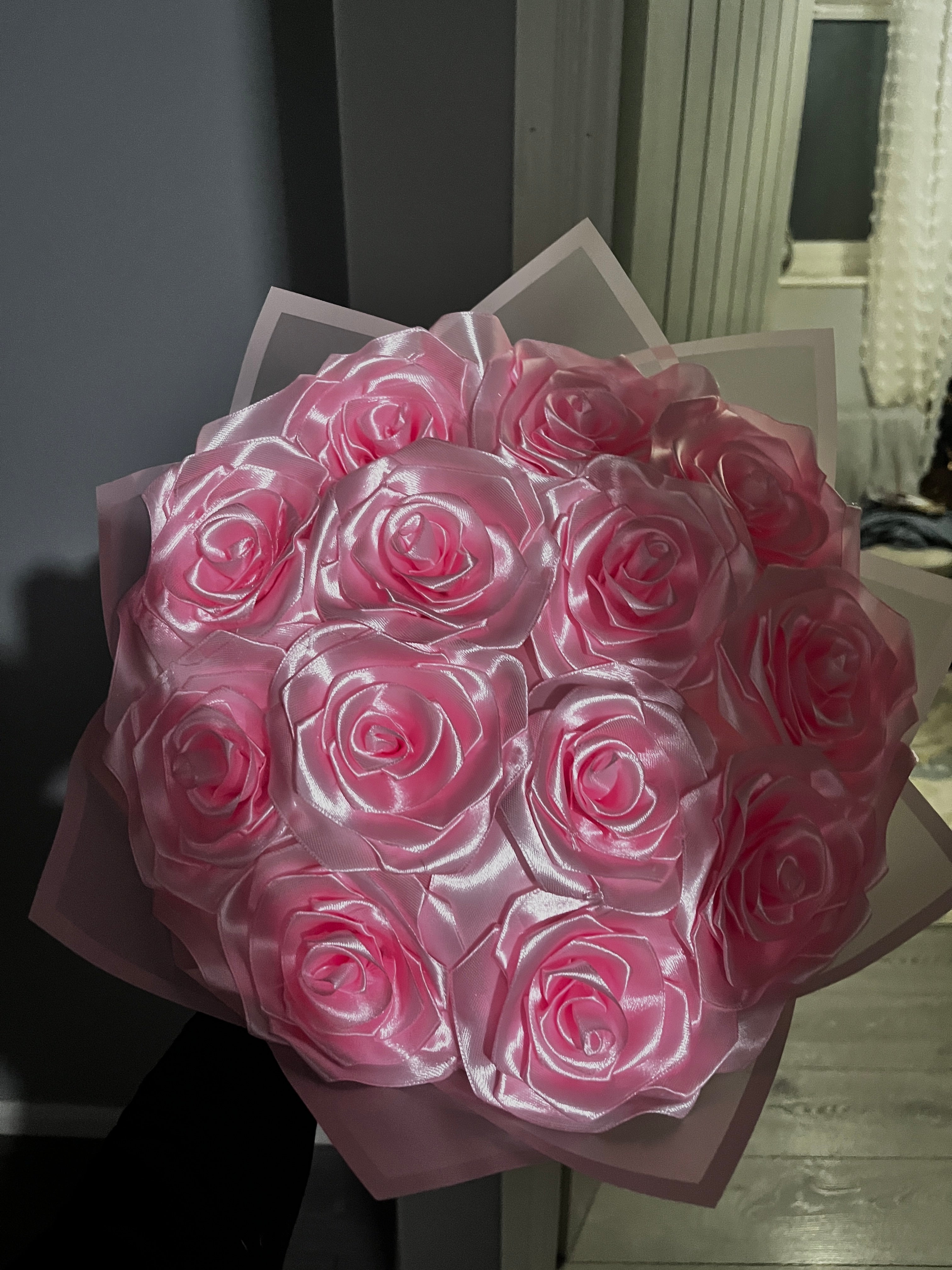 Pink Silk Roses Bouquet
