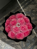 Pink Glitter Roses w Name Letter