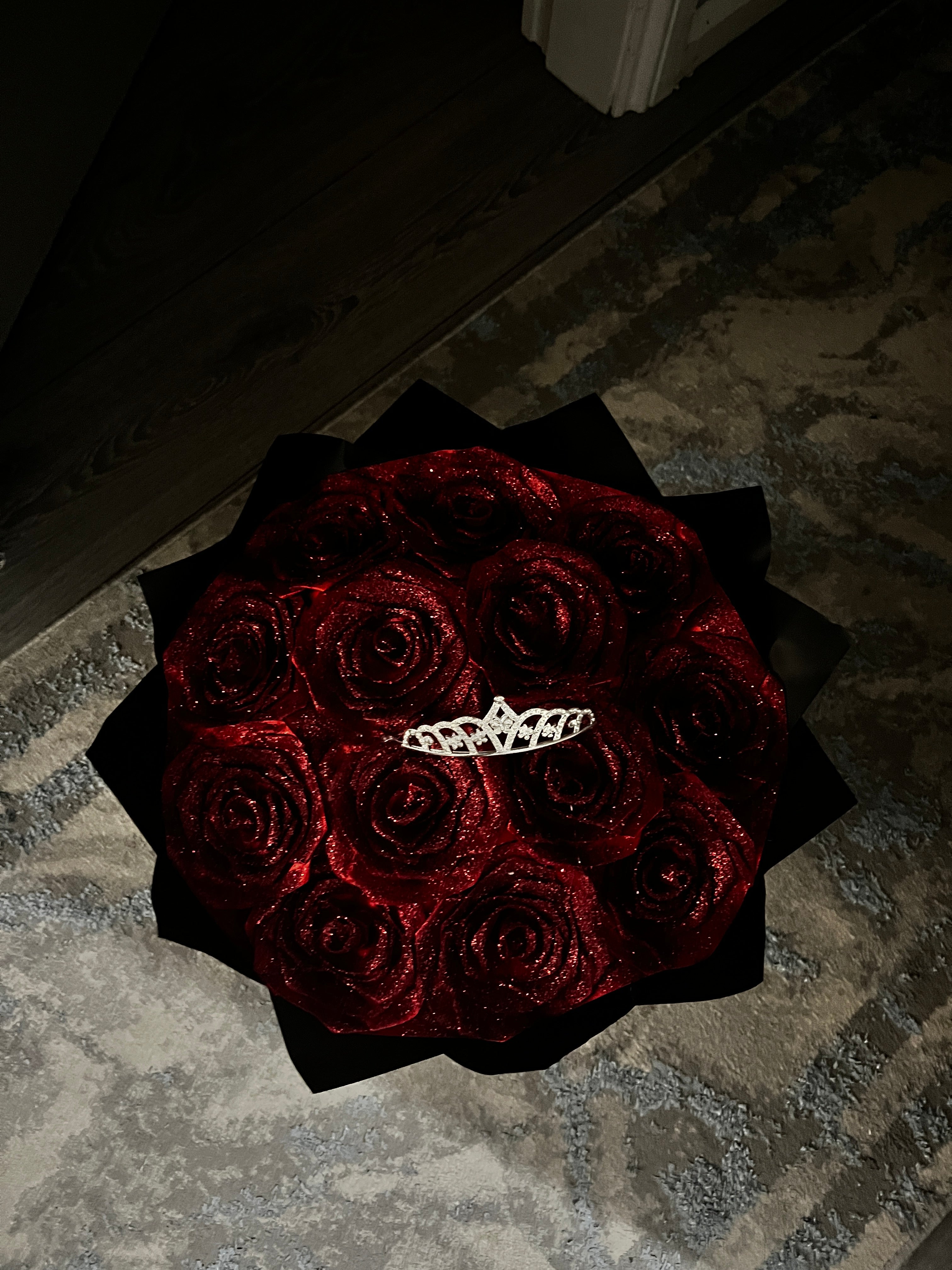 Red Glitter Roses